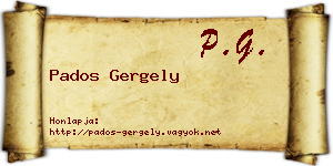 Pados Gergely névjegykártya